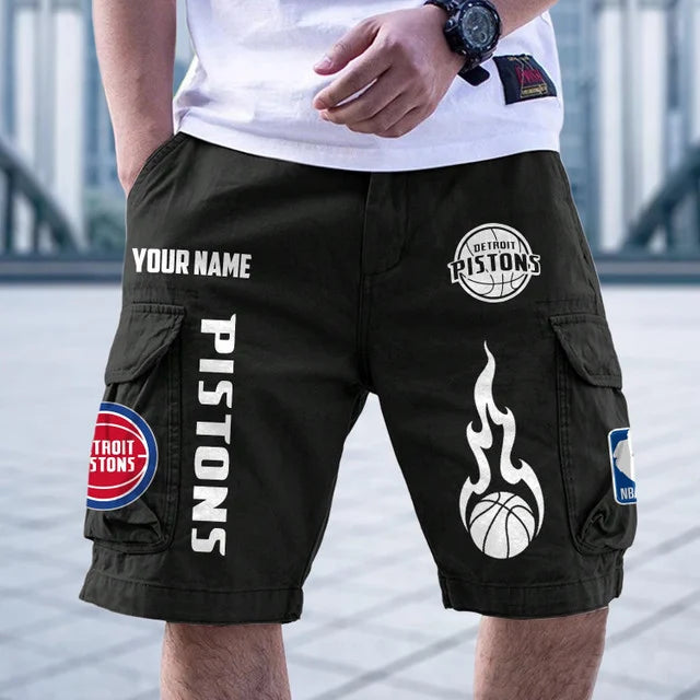 [HOT DEAL] NEW CUSTOMIZED NBA14 DPI DETROIT PISTONS CARGO SHORTS