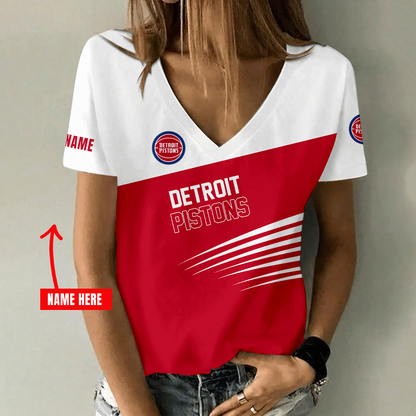 [HOT DEAL] NEW CUSTOMIZED NBA14 DPI DETROIT PISTONS V-NECK FEMALE SHIRT
