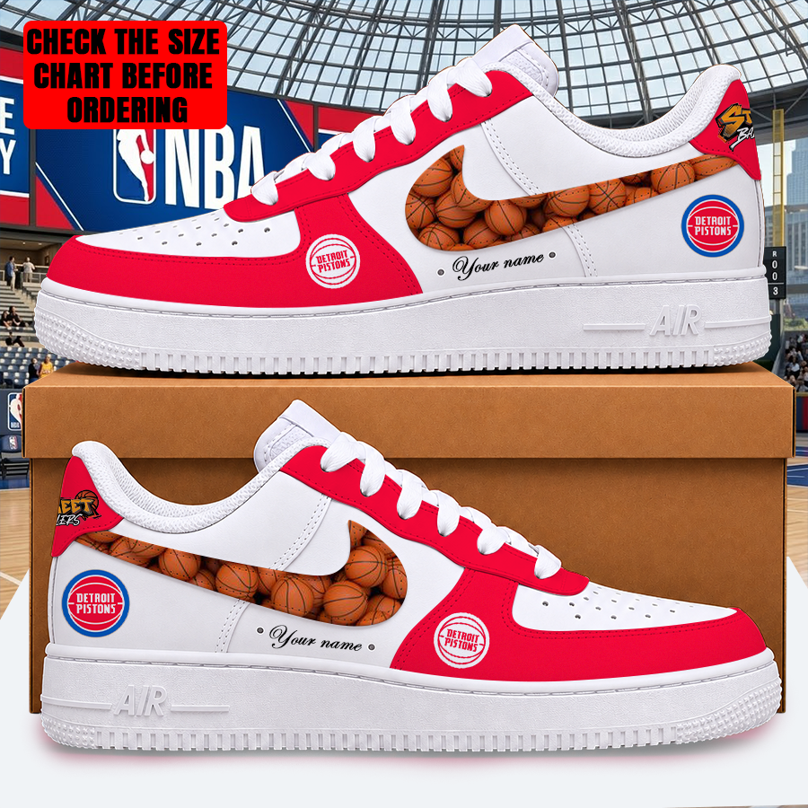 LIMITED EDITION - NEW CUSTOMIZED NBA14 DPI DETROIT PISTONS AF1 SHOES