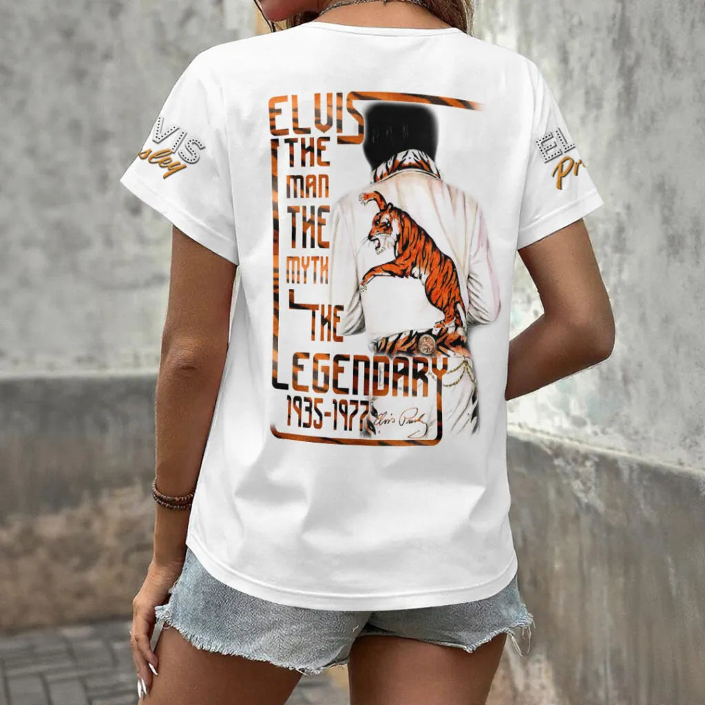 [FAN FAVORITE] NEW CUSTOMIZED ELVIS PRESLEY V-NECK FEMALE SHIRT