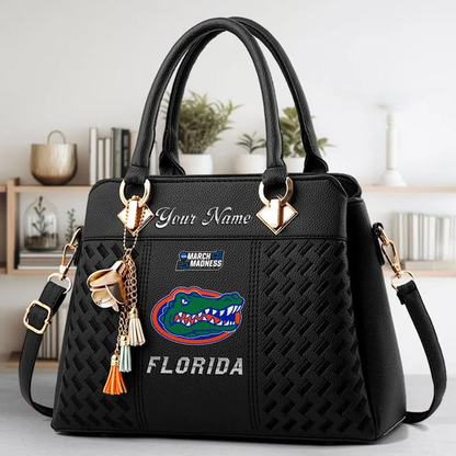 LIMITED EDITION - NEW CUSTOMIZED NCAA MAM14 FLG FLORIDA GATORS ZIP HANDBAG MULTICOLOR