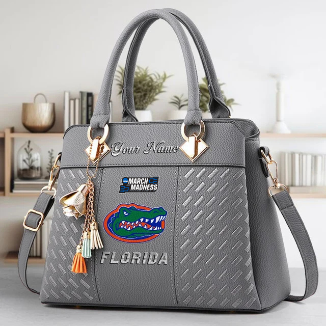 LIMITED EDITION - NEW CUSTOMIZED NCAA MAM14 FLG FLORIDA GATORS ZIP HANDBAG MULTICOLOR