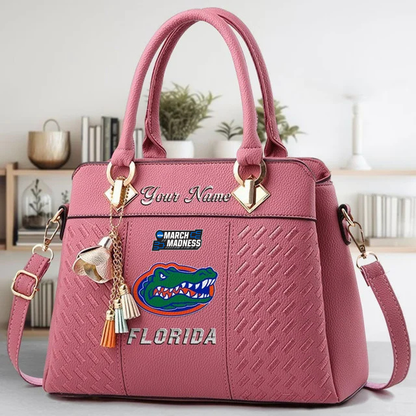 LIMITED EDITION - NEW CUSTOMIZED NCAA MAM14 FLG FLORIDA GATORS ZIP HANDBAG MULTICOLOR