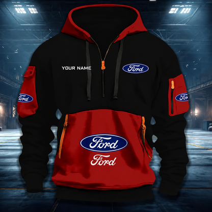 LIMITED RUN - NEW CUSTOMIZED F114 FRD FORD RACING QUARTER ZIP HOODIE