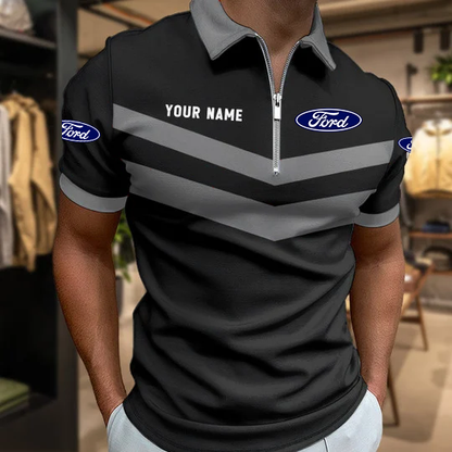LIMITED EDITION - NEW CUSTOMIZED F114 FRD FORD RACING ZIP POLO SHIRT