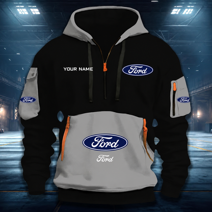 LIMITED RUN - NEW CUSTOMIZED F114 FRD FORD RACING QUARTER ZIP HOODIE