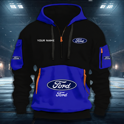 LIMITED RUN - NEW CUSTOMIZED F114 FRD FORD RACING QUARTER ZIP HOODIE