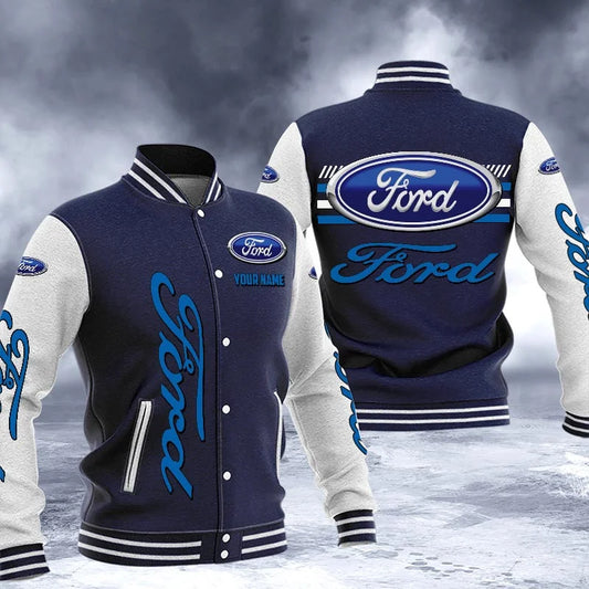 LIMITED RUN - NEW CUSTOMIZED F114 FRD FORD RACINGS BASEBALL JACKET & SATIN VARSITY JACKET