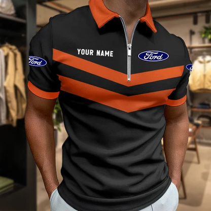 LIMITED EDITION - NEW CUSTOMIZED F114 FRD FORD RACING ZIP POLO SHIRT