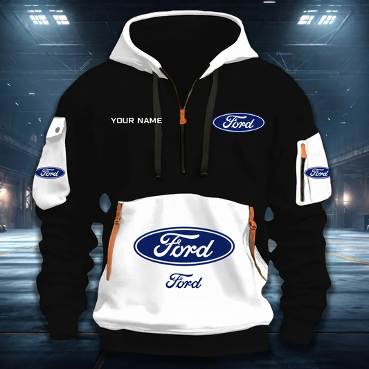 LIMITED RUN - NEW CUSTOMIZED F114 FRD FORD RACING QUARTER ZIP HOODIE
