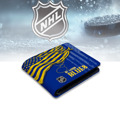 [SUPER SALE ] NEW CUSTOMIZED NHL14 SLB ST. LOUIS BLUES LEATHER WALLET