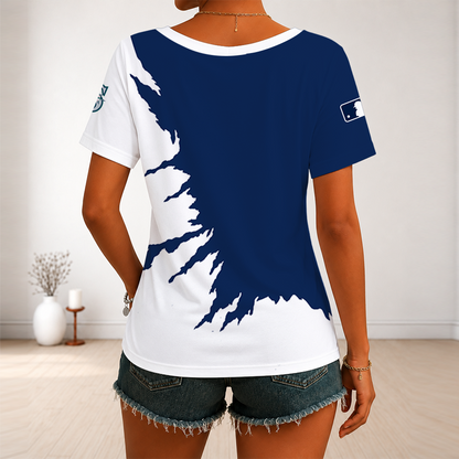 [FLASH SALE] NEW CUSTOMIZED MLB14 SMS SEATTLE MARINERS V-NECK FEMALE SHIRT