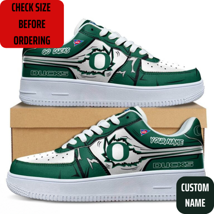 VIRAL EDITION - NEW CUSTOMIZED NCAA FBS14 OGD OREGON DUCKS AF1 SHOES