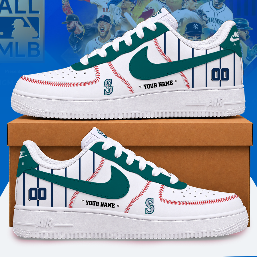 [FLASH SALE] NEW CUSTOMIZED MLB14 SMS SEATTLE MARINERS AF1 SHOES