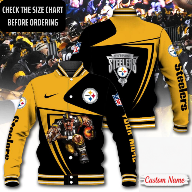 EXCLUSIVE EDITION - NEW CUSTOMIZED NFL14 PSB PITTSBURGH STEELERS SATIN VARSITY & BASEBALL JACKET