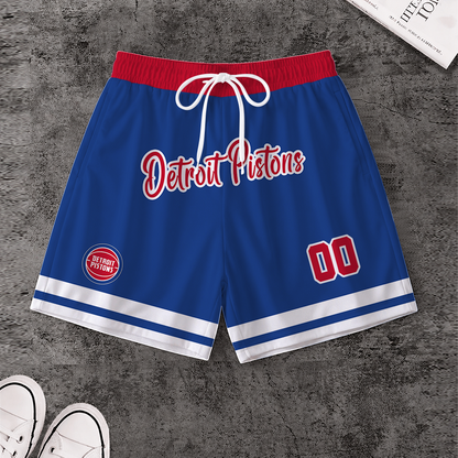 LIMITED EDITION - NEW CUSTOMIZED NBA14 DPI DETROIT PISTONS SHORT PANTS
