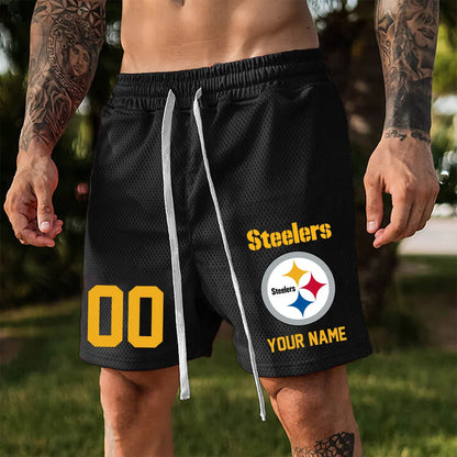 ELITE EDITION - NEW CUSTOMIZED NFL14 PSB PITTSBURGH STEELERS SHORT PANTS