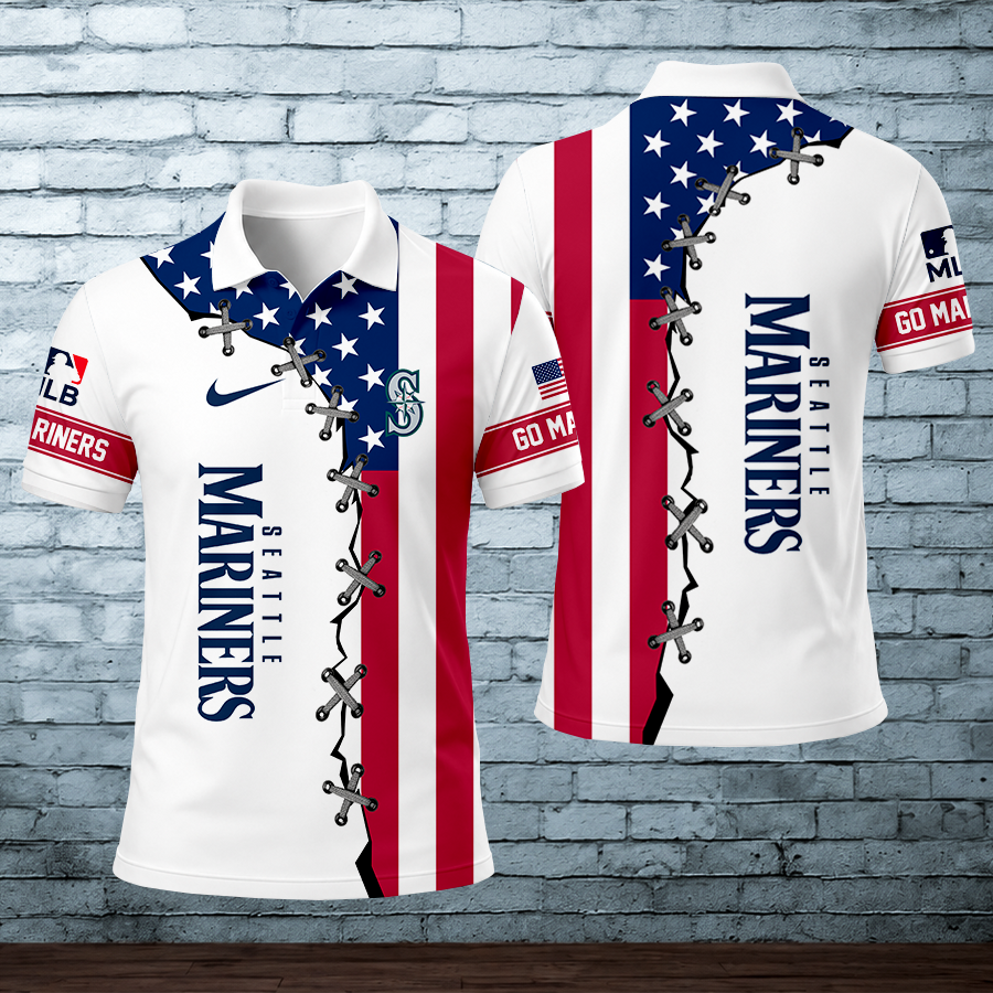 LIMITED EDITION - NEW CUSTOMIZED MLB14 SMS SEATTLE MARINERS POLO SHIRT