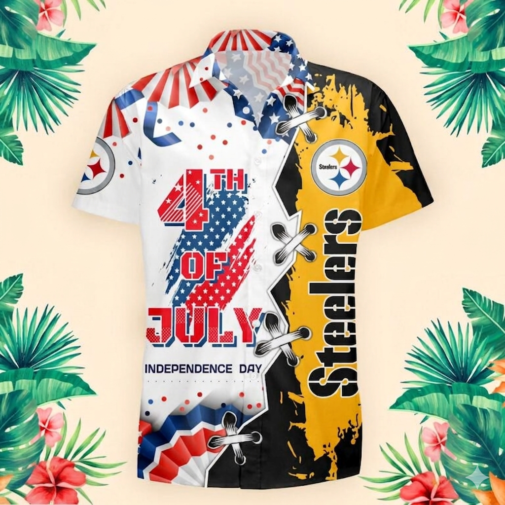 MEGA SALE - NEW CUSTOMIZED NFL14 PSB PITTSBURGH STEELERS INDEPENDENCE DAY HAWAIIAN SHIRT
