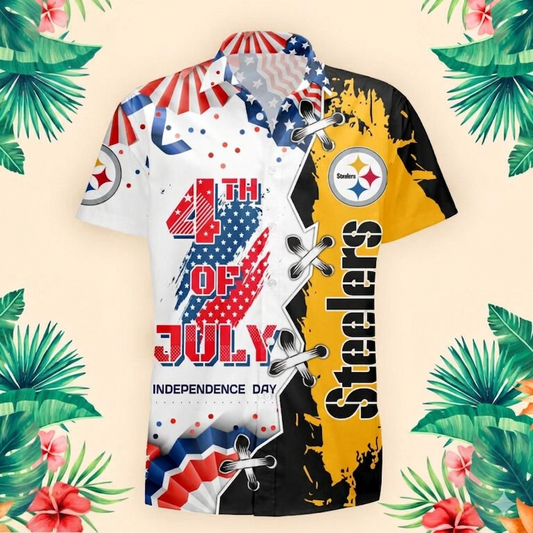 MEGA SALE - NEW CUSTOMIZED NFL14 PSB PITTSBURGH STEELERS INDEPENDENCE DAY HAWAIIAN SHIRT
