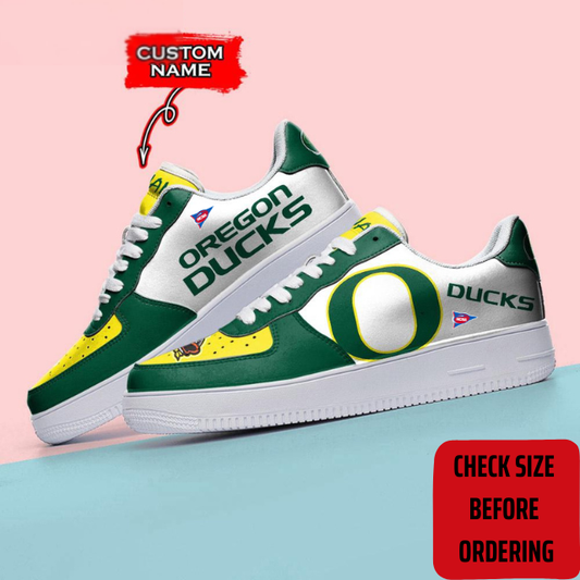 ELITE EDITION - NEW CUSTOMIZED NCAA FBS14 OGD OREGON DUCKS AF1 SHOES