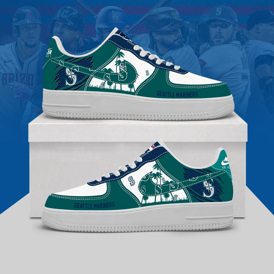 [FLASH SALE] NEW CUSTOMIZED MLB14 SMS SEATTLE MARINERS AF1 SHOES