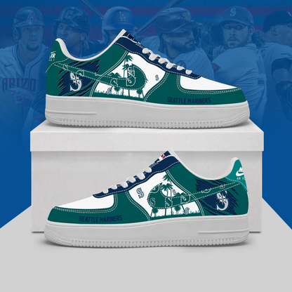 [FLASH SALE] NEW CUSTOMIZED MLB14 SMS SEATTLE MARINERS AF1 SHOES