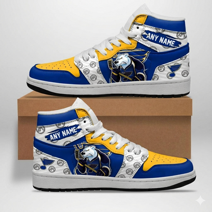 VIRAL EDITION - NEW CUSTOMIZED NHL14 SLB ST. LOUIS BLUES AIR JORDAN SNEAKERS