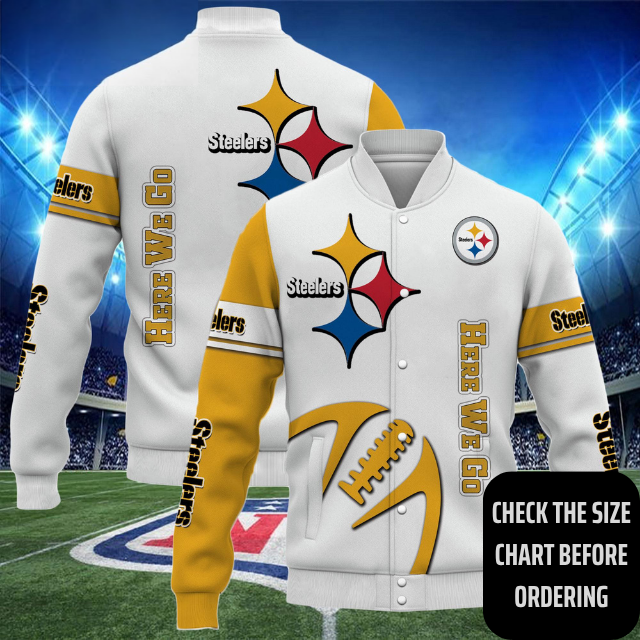 ELITE EDITION - NEW CUSTOMIZED NFL14 PSB PITTSBURGH STEELERS SATIN VARSITY & BASEBALL JACKET