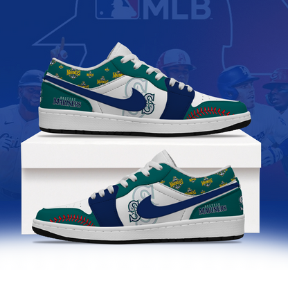 LIMITED EDITION - NEW CUSTOMIZED MLB14 SMS SEATTLE MARINERS AIR JORDAN LOW SHOES