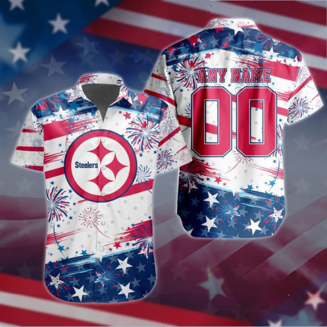 VIRAL EDITION - NEW CUSTOMIZED NFL14 PSB PITTSBURGH STEELERS PATRIOTIC USA HAWAIIAN SHIRT