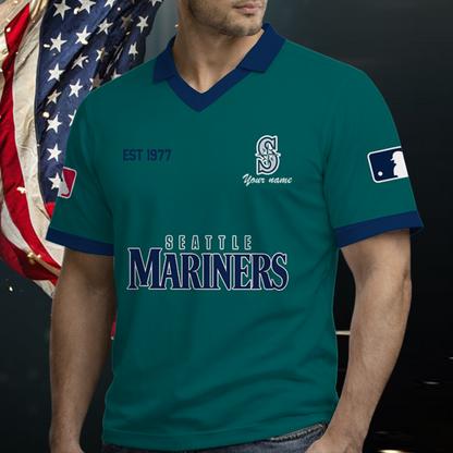 [FLASH SALE] NEW CUSTOMIZED MLB14 SMS SEATTLE MARINERS POLO SHIRT
