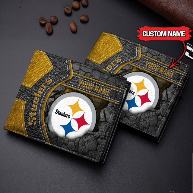 VIRAL SALE - NEW CUSTOMIZED NFL14 PSB PITTSBURGH STEELERS LEATHER WALLET