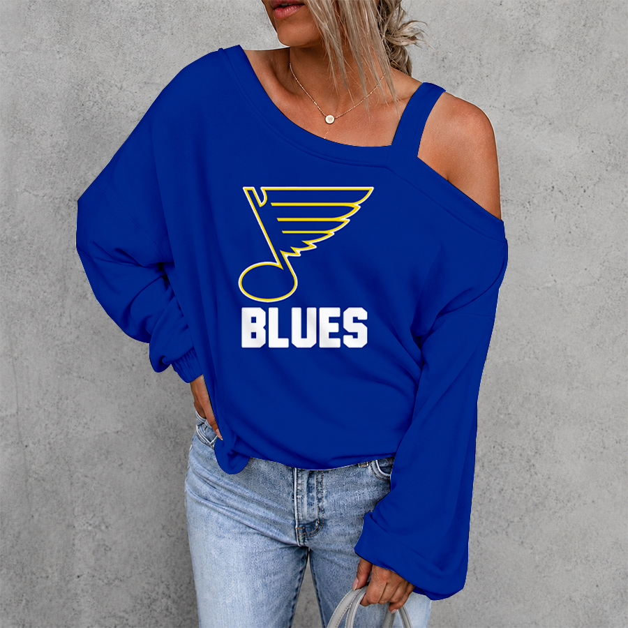 [SUPER SALE] NEW CUSTOMIZED NHL14 SLB ST. LOUIS BLUES DROP SHOULDER SWEATSHIRT