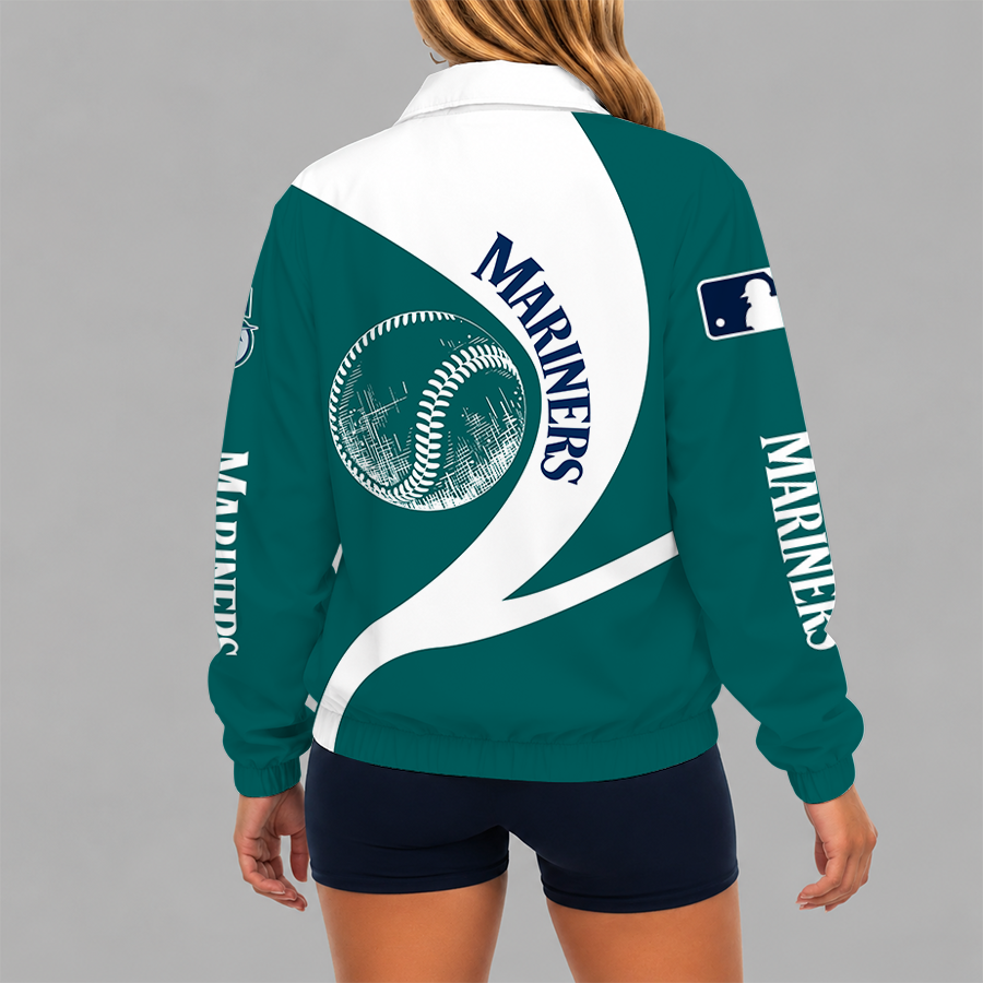 [FLASH SALE] NEW CUSTOMIZED MLB14 SMS SEATTLE MARINERS V-NECK ZIPPER SWEATSHIRT JACKET