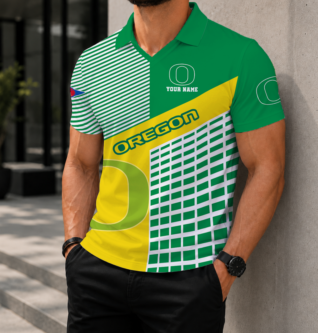 VIRAL EDITION - NEW CUSTOMIZED NCAA FBS14 OGD OREGON DUCKS POLO SHIRT