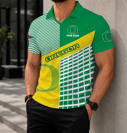 VIRAL EDITION - NEW CUSTOMIZED NCAA FBS14 OGD OREGON DUCKS POLO SHIRT