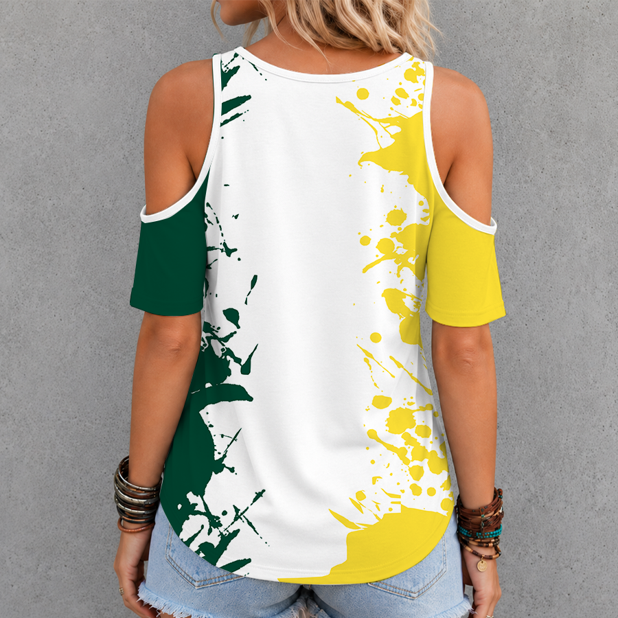 [FAN FAVORITE] NEW CUSTOMIZED NCAA FBS14 OGD OREGON DUCKS CRISS CROSS V-NECK TOP