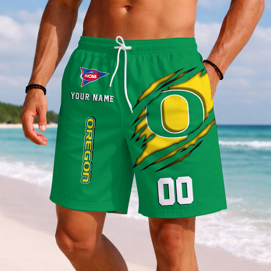 LIMITED EDITION - NEW CUSTOMIZED NCAA FBS14 OGD OREGON DUCKS SHORT PANTS