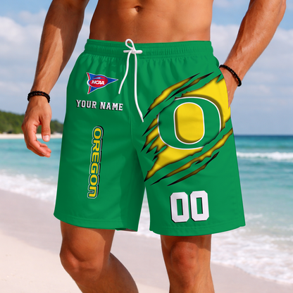 LIMITED EDITION - NEW CUSTOMIZED NCAA FBS14 OGD OREGON DUCKS SHORT PANTS