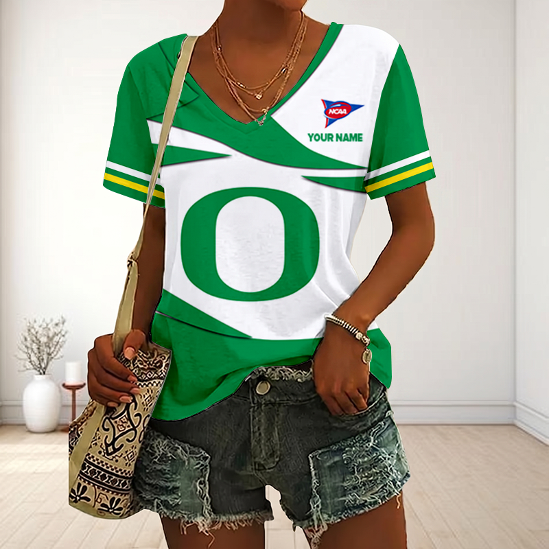 LIMITED DROP - NEW CUSTOMIZED | NCAA FBS14 OGD OG DUCKS V-NECK FEMALE SHIRT