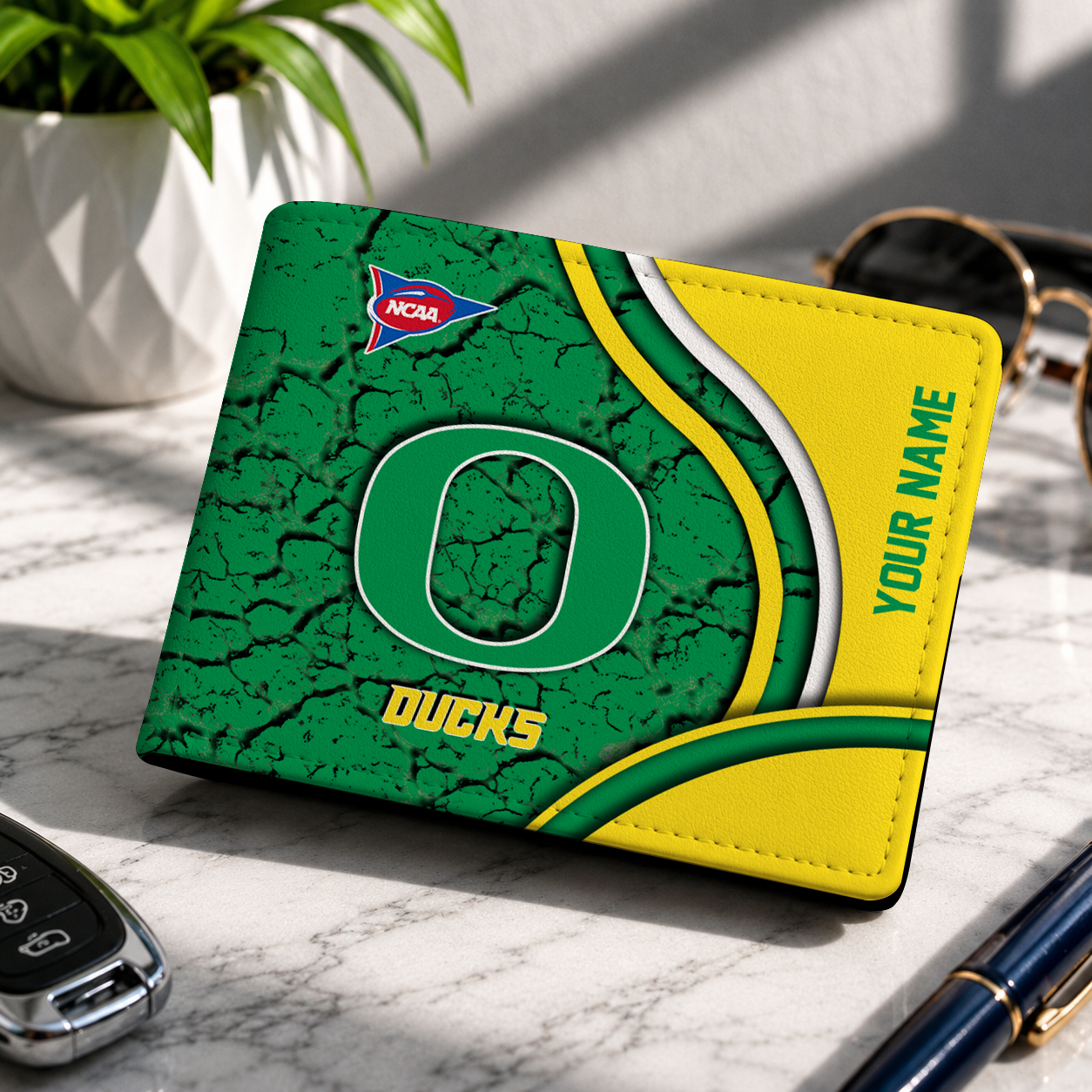MEGA SALE - NEW CUSTOMIZED NCAA FBS14 OGD OREGON DUCKS LEATHER WALLET