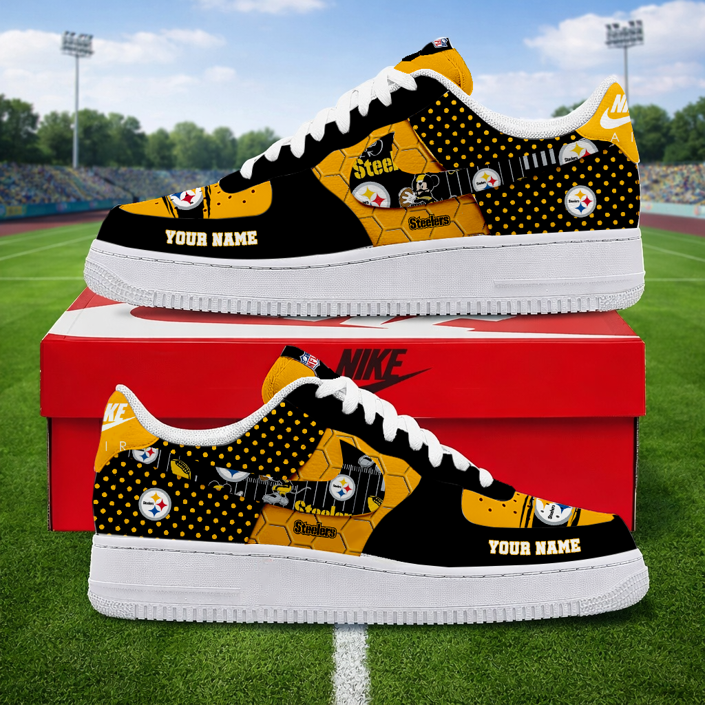 LIMITED EDITION - NEW CUSTOMIZED NFL14 PSB PITTSBURGH STEELERS AF1 SNEAKERS