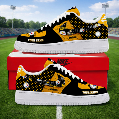 LIMITED EDITION - NEW CUSTOMIZED NFL14 PSB PITTSBURGH STEELERS AF1 SNEAKERS