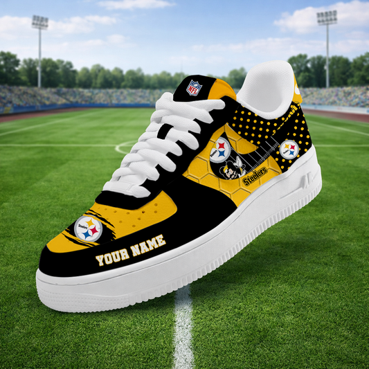 LIMITED EDITION - NEW CUSTOMIZED NFL14 PSB PITTSBURGH STEELERS AF1 SNEAKERS