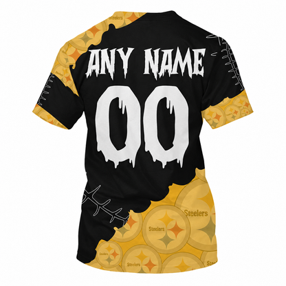 LIMITED EDITION - NEW CUSTOMIZED NFL14 PSB PITTSBURGH STEELERS HALLOWEEN SKULL APPAREL FOR FANS