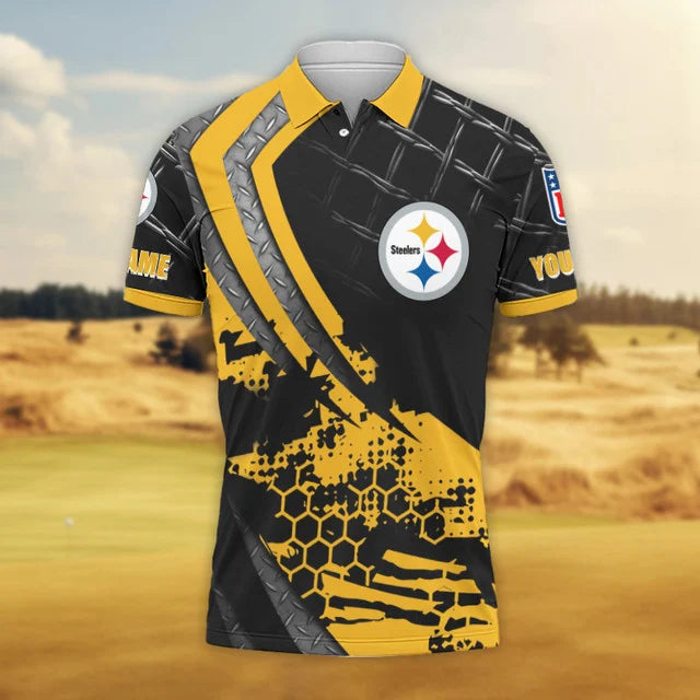 LIMITED EDITION - NEW CUSTOMIZED NFL14 PSB PITTSBURGH STEELERS POLO SHIRT