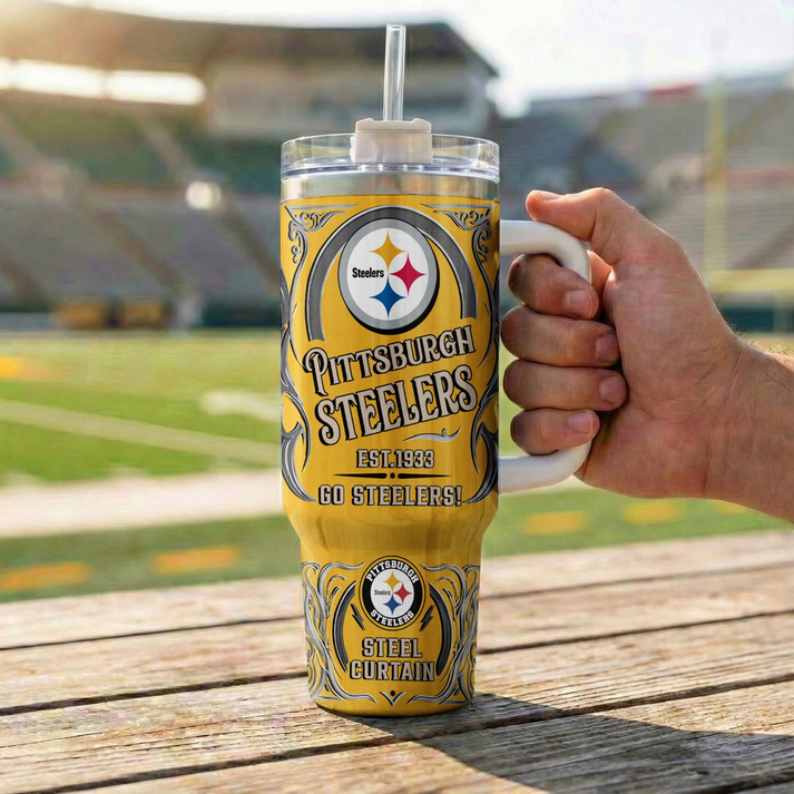 LIMITED EDITION - NEW CUSTOMIZED NFL14 PSB PITTSBURGH STEELERS 40OZ TUMBLER
