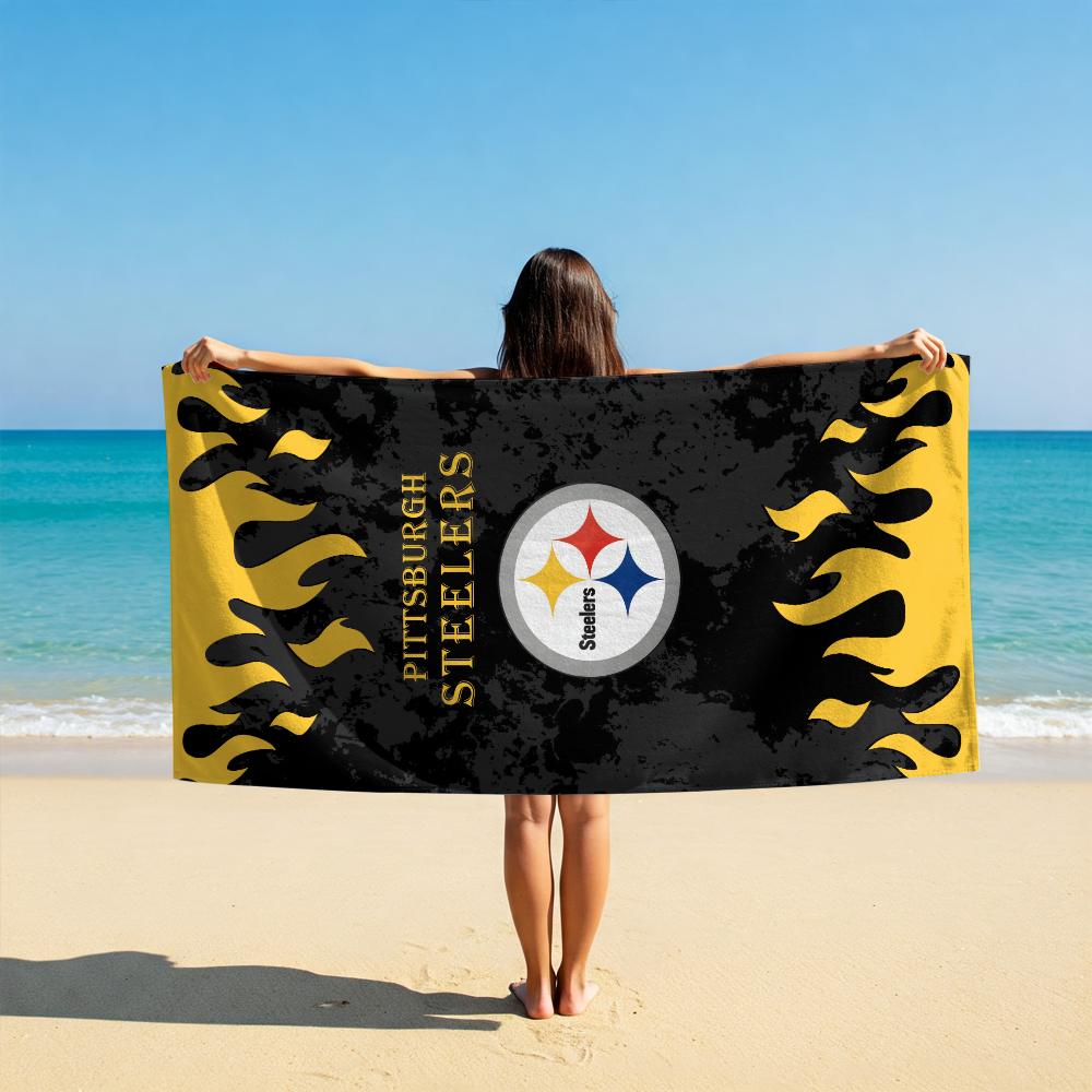 LIMITED EDITION - NEW CUSTOMIZED NFL14 PSB PITTSBURGH STEELERS BEACH TOWEL FOR FAN