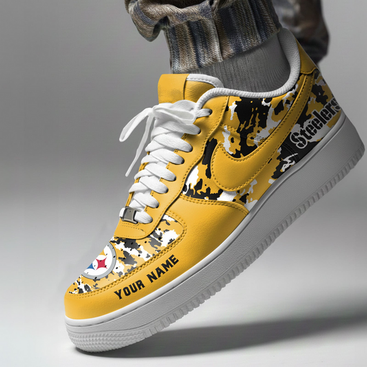 LIMITED EDITION - NEW CUSTOMIZED NFL14 PSB PITTSBURGH STEELERS AF1 SNEAKERS